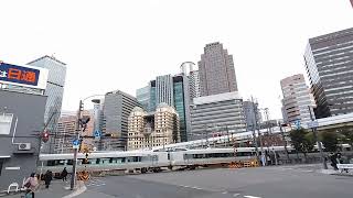梅田貨物線 西梅田ランプ前 特急くろしお287系通過