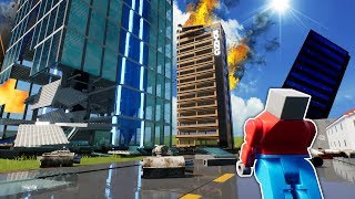 LEGO TOWER FIRE \& ASTEROID SURVIVAL CHALLENGE! - Brick Rigs Gameplay - Lego Tower Survival