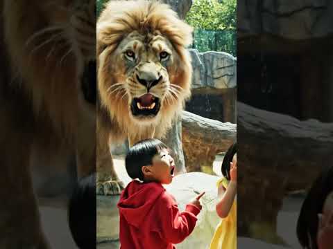 사자 앞에서 무섭지 않은 아이들 👶🏼 #사자 #동물원 #lion #zoo #children