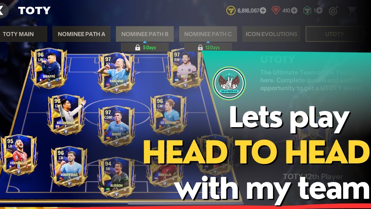 #fc_mobile || Play Head to Head on FC MOBILE 24 || TOTY 24 - YouTube