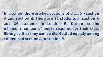 32 in Section A, 36 in Section B – Find Minimum Books Needed! | CBSE Class 10 Maths