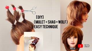 1 ) Coupe dégradée version Shaggy hyper facile [ DIY ]✂️How to Cut a short Shag (Cutting a Wolf Cut) screenshot 1