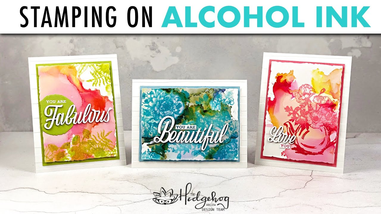 Stamping on Alcohol Ink - YouTube