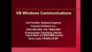 [SLIDES] VBITS 1994 - Visual Basic Windows Communications - Carl Franklin - 1994/03