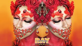 Red Flowers Makeup Tutorial / Halloween
