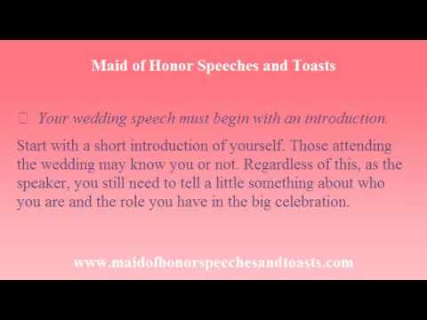 Sample Maid of Honor Speech