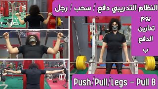 Pull B - يوم تمارين السحب ب - تمرينه ظهر، ترابيس، بايسيبس كاملة.