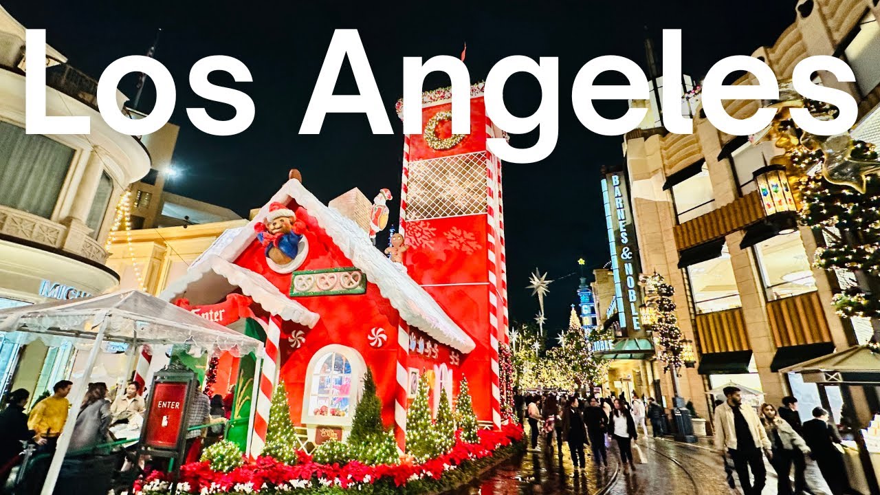 Los Angeles Walking Tour - LA Christmas The Grove and Farmers Market 🎄 ...