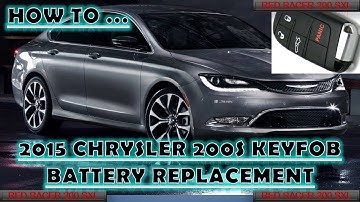 2015 Chrysler 200 Key fob Battery Replacement Tutorial