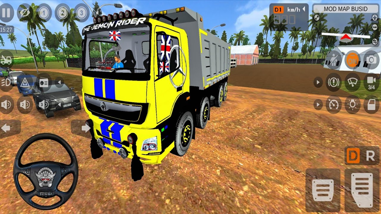 🚛 Indian Bharat Benz Tipper Truck | Heavy Material Transport off-road Gameplay 🇮🇳
