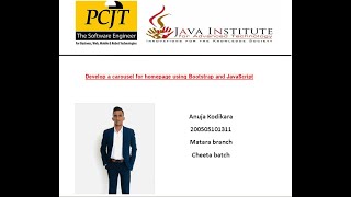Carousel for HomePage | WEB Pragramming I | Java Institute