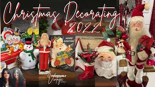 COZY VINTAGE CHRISTMAS ☃DECORATE WITH ME 2022 VINTAGE CHRISTMAS DECOR