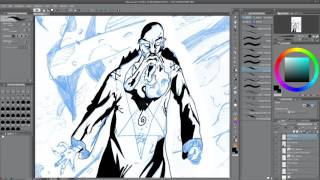 Inking a Rasputin and Hellboy Commission - Thoughts on Inking Styles