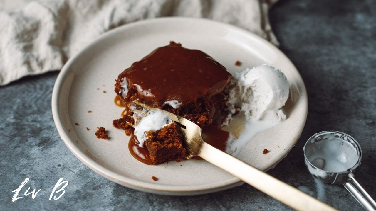 Gingerbread Cake with Caramel Sauce (vegan) | Liv's Holiday Menu - YouTube