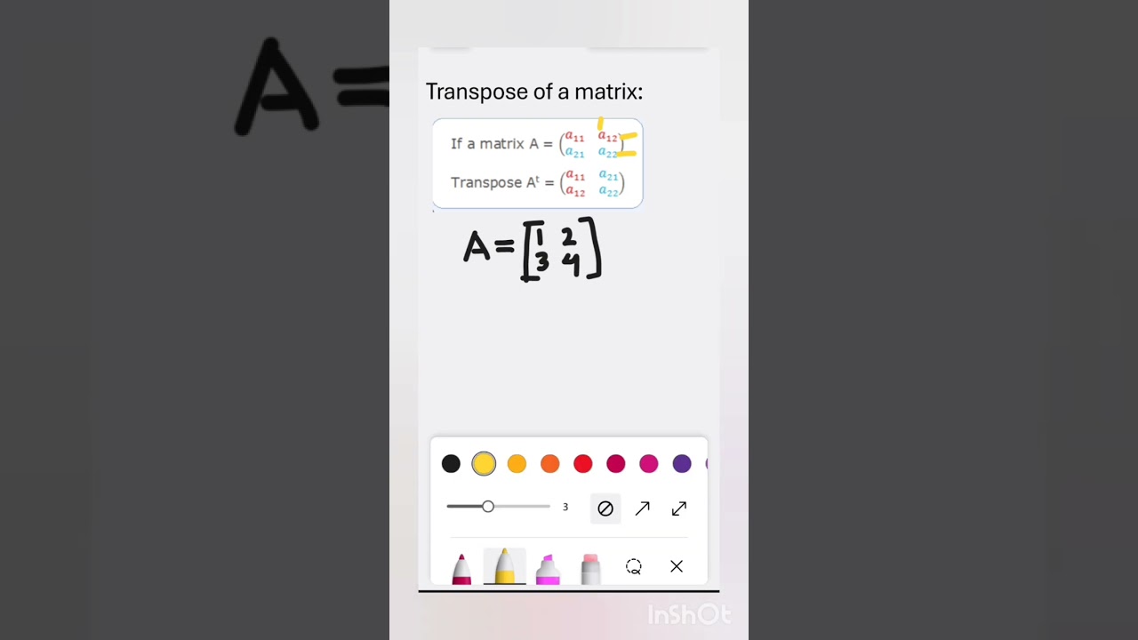 Find the transpose of a matrix/ maths