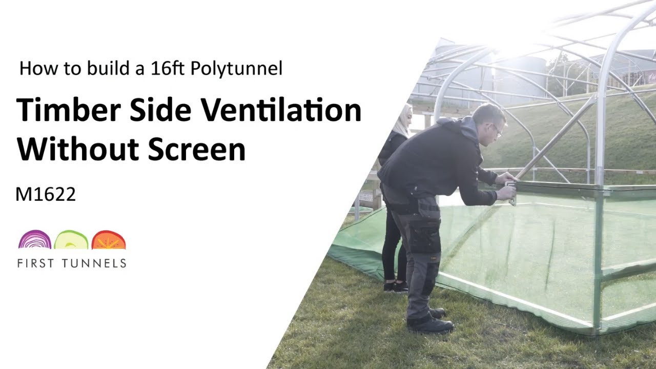 16ft Polytunnel | DIY Timber Side Ventilation Without Screen | M1622