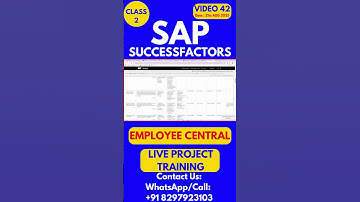 SAP SuccessFactors EC Training Online Tutorial Class 42 21 August 2025 #sapsuccessfactorstraining