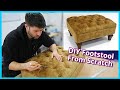 How to make a diamond tufted footstool  diy footstool from scratch  faceliftinteriors