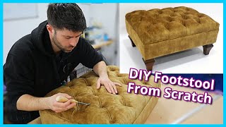 HOW TO MAKE A DIAMOND TUFTED FOOTSTOOL | DIY FOOTSTOOL FROM SCRATCH | FaceliftInteriors