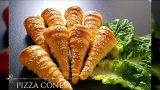 PIZZA CONES RECIPE | how to make pizza cones at home