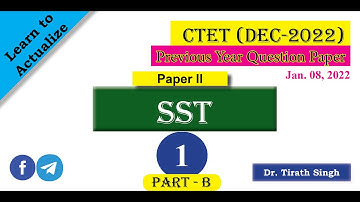 Pedagogy of SSt section solved from CTET 2021 by by Dr. Tirath Singh