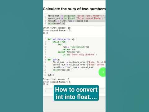 convert int to float in python - YouTube