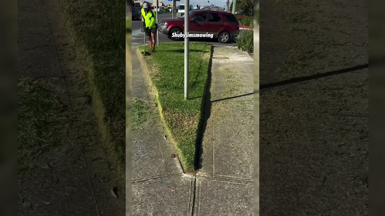 Commercial property nature strip edging & mowing