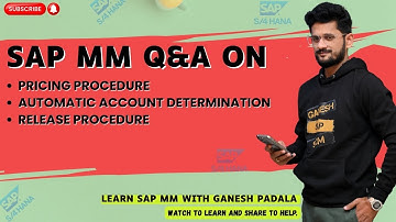 SAP MM Vragen en antwoorden over prijzen, AAD en release door Ganesh Padala || SAP WM-video