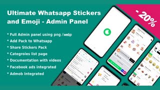 Whatsapp telegram signal stickers and animated stickers - admin panel || Android Studio Source code screenshot 1