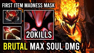WTF First Item Mask of Madness 100% Max Soul Right Click Full Physical Shadow Fiend Dota 2