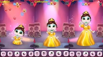 My Talking Angela Level 15 VS Level 502 VS Level 553 dance studio Android Gameplay HD