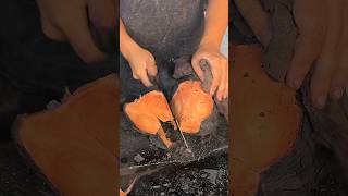 Amazing Hot Brown Coconut! Roasted Coconut in Indonesia - Fruit Cutting Skills