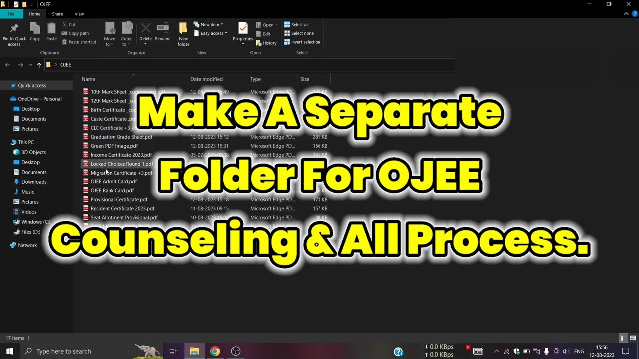 OJEE Document Upload Full Process || My Own Counseling Live Document Upload - MyLearningHub 