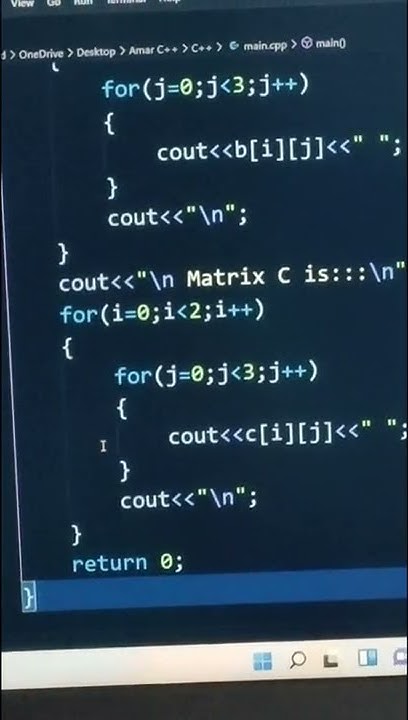 addition of two matrices in C++🫐🪙🍇 - YouTube