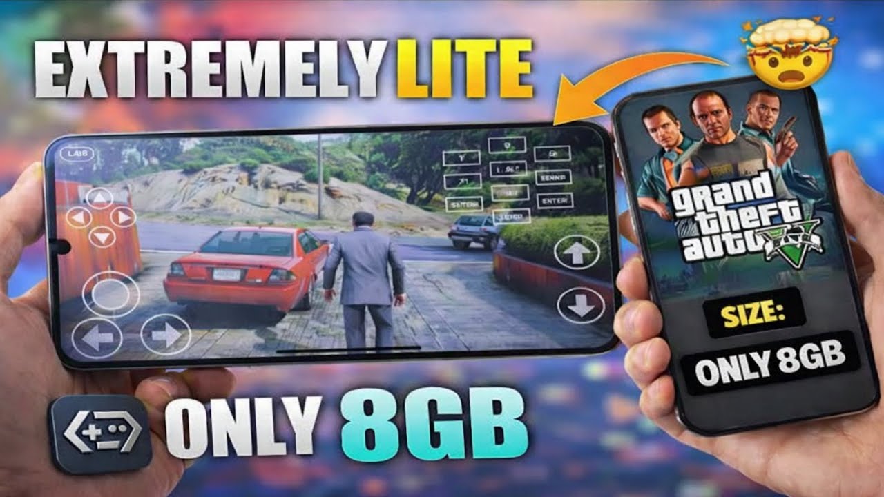 GTA 5 EXTREMELY LITE on Android | ONLY | GAMEHUB Lite Emulator Setup 8GB Best settings