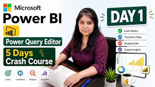 Power BI Power Query Editor Tutorial | 5 Days Crash Course | Day 1 | Load Excel File + Data Types