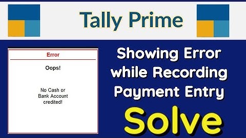 How to solve Showing Error while Recording Payment Entry in Tally Prime l by Suman education hub