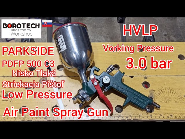 117 - Review - PARKSIDE PDFP 500 C3 pneumatic HVLP low pressure spray gun -  YouTube