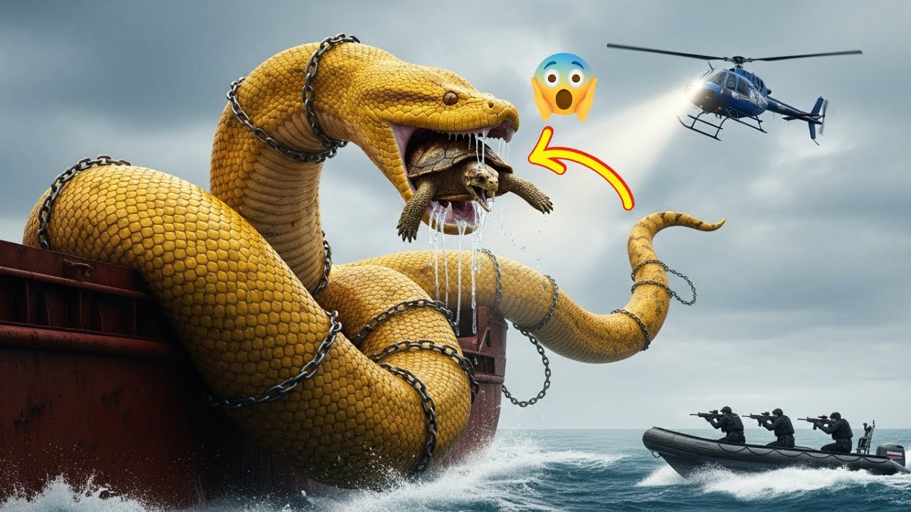 Brave Heroes Save Innocent Turtle from Giant Python’s Terrifying Attack 🐍