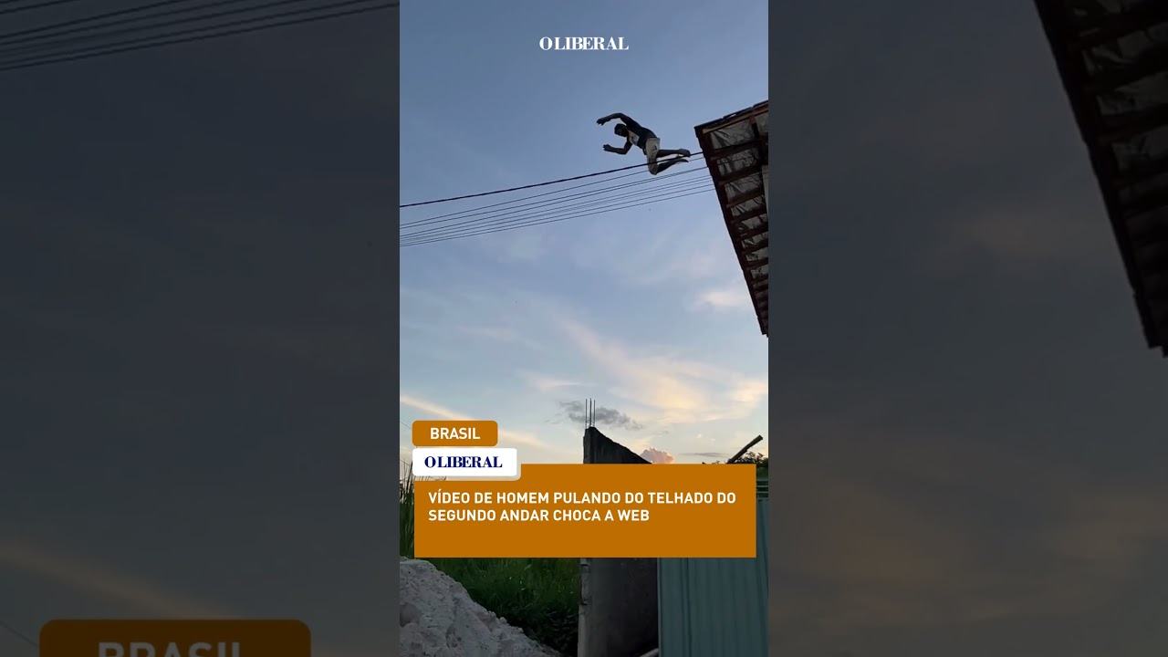 Vídeo de Homem pulando do telhado do segundo andar choca a web