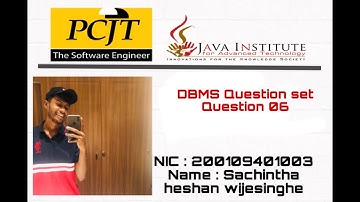 DataBase Management System (DBMS) Question Set - Question 06