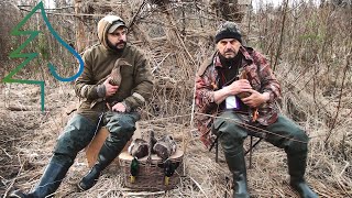 Охота с ДВУМЯ подсадными утками: Тонька и Утка2. Весенняя охота на селезня в Московской области 2021