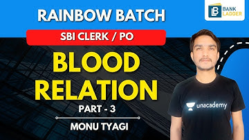 Blood Relation | Rainbow Batch For SBI CLERK / PO | Part 3 | Monu Tyagi