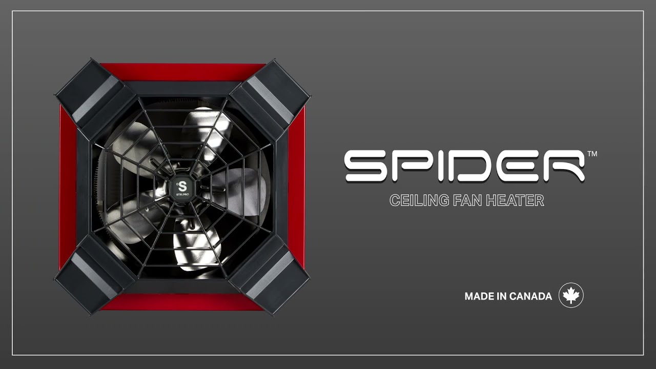 STELPRO DESIGN SGH4002R 4000W 240V SGH Series Ceiling Fan Heater, Red