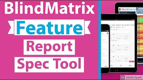 Blindmatrix Feature - Report Spec Tool