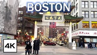 Boston Chinatown · Afternoon Walk · 4K