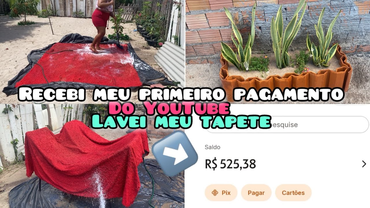 MEU PRIMEIRO PAGAMENTO CAIU🥹💕👏 LAVEI MEU TAPETE NO CHÃO. 