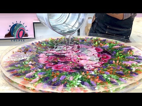 Amazing Table Of Flowers And Epoxy Resin.