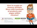How to create an Amazon Affiliate Store in hours - Tutorial