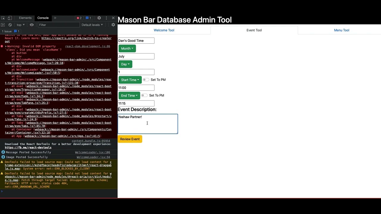 Mason Bar Website Early Build